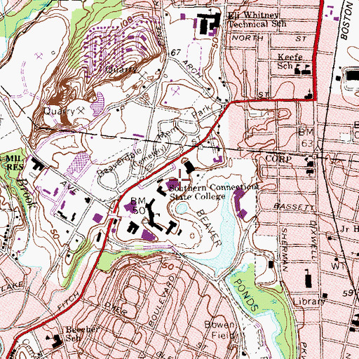 Topographic Map of Jennings Building, CT