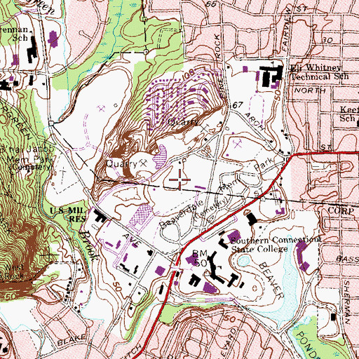 Topographic Map of Jess Dow Field, CT