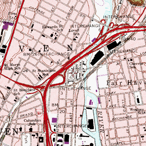 Topographic Map of Jocelyn Square, CT