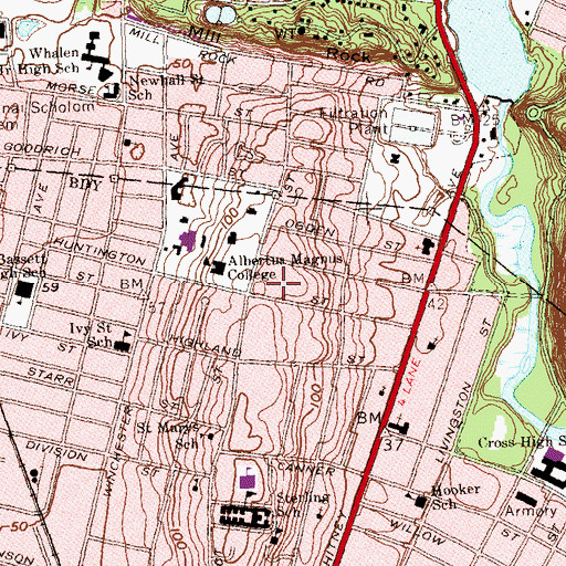 Topographic Map of Johnson Laboratory, CT