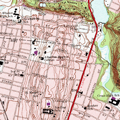 Topographic Map of Jones Auditorium, CT