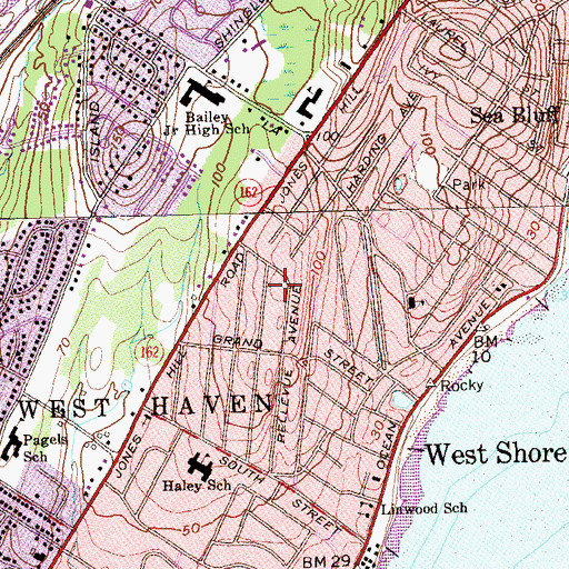 Topographic Map of Jones Hill, CT