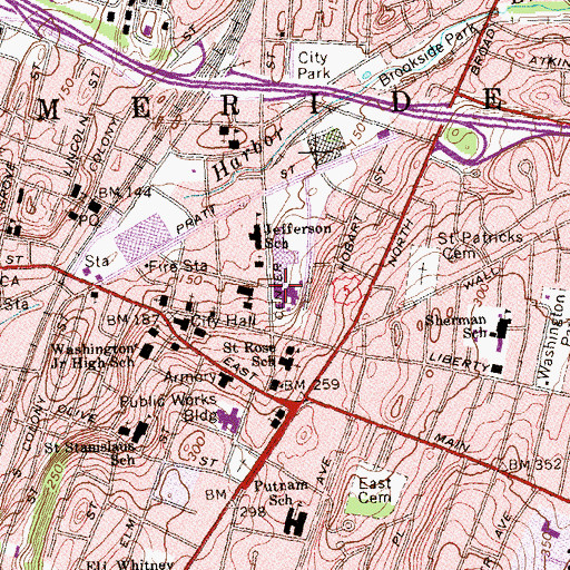 Topographic Map of Jordan Pond, CT