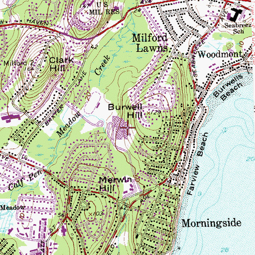 Topographic Map of Joseph A Foran High School, CT
