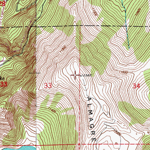 Topographic Map of Almagre Mountain, CO