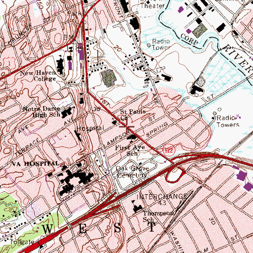 Topographic Map of Joy of Israel Congregation, CT