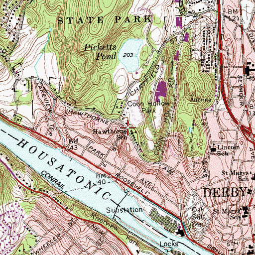 Topographic Map of Kellogg Environmental Center, CT