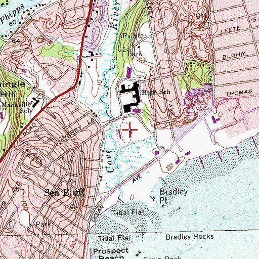 Topographic Map of Ken Strong Stadium, CT