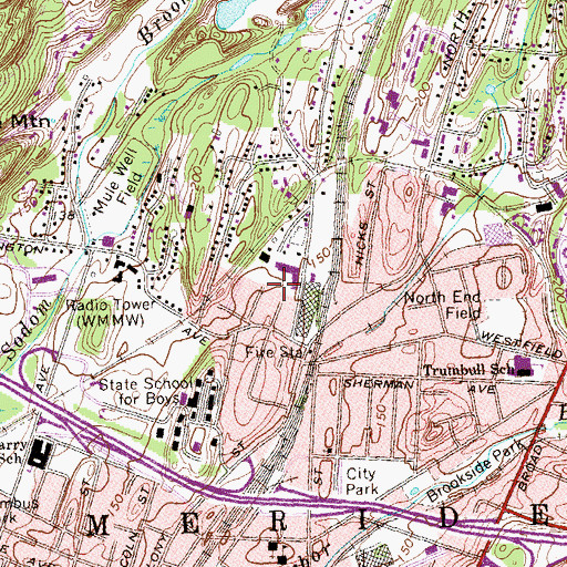 Topographic Map of Kensington Avenue Park, CT