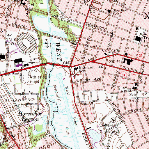 Topographic Map of Kingdom Hall of Jehovahs Witnesses, CT