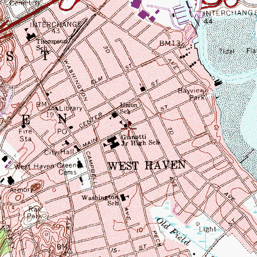 Topographic Map of Korean Catholic Church, CT