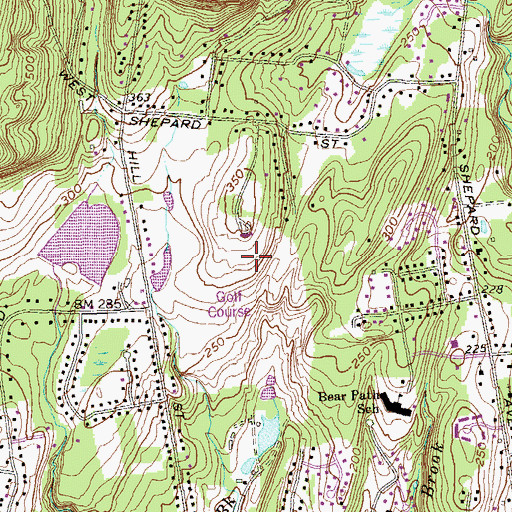 Topographic Map of Laurel View Country Club, CT