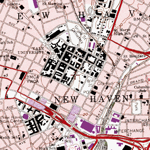 Topographic Map of Lawrence Building, CT