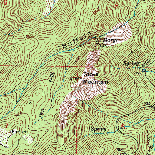 Topographic Map of Stove Mountain, CO