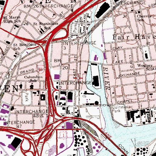 Topographic Map of Liberia (historical), CT