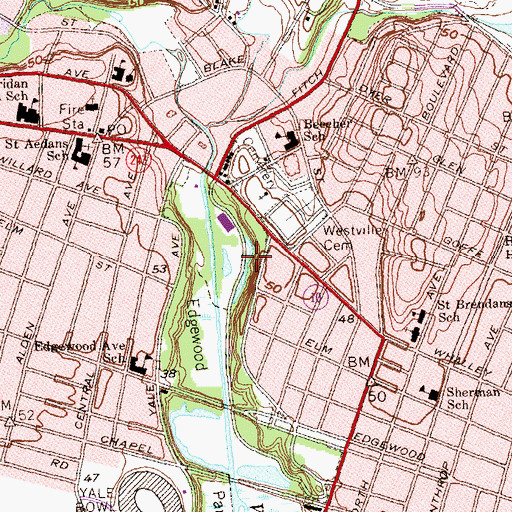 Topographic Map of Lily Pond, CT