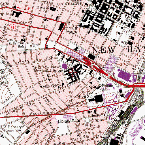 Topographic Map of Lippard Building, CT