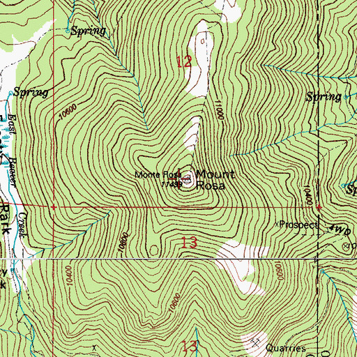 Topographic Map of Mount Rosa, CO