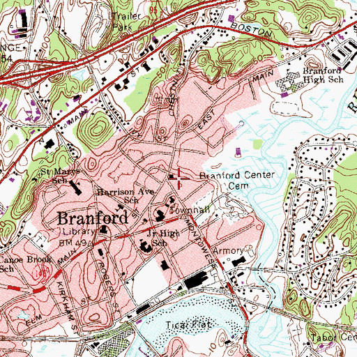 Topographic Map of Lockworks Shopping Center, CT