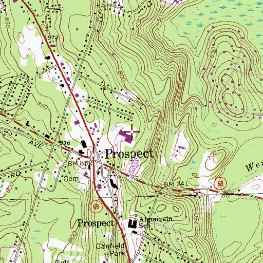 Topographic Map of Long River Middle School, CT