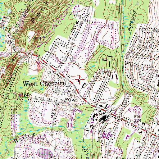 Topographic Map of Lutheran Church of Cheshire, CT