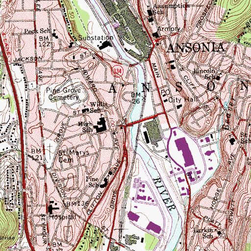 Topographic Map of Macedonia Baptist Church, CT