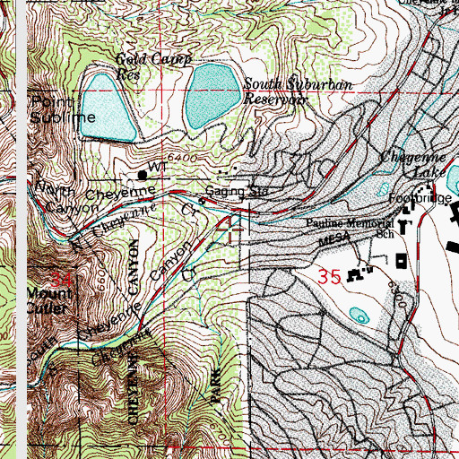 Topographic Map of South Cheyenne Canyon, CO