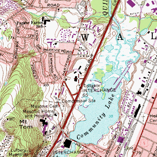 Topographic Map of Mallgate Plaza Shopping Center, CT