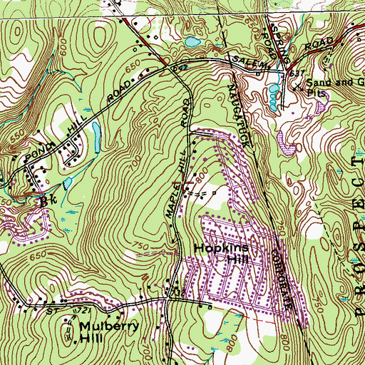 Topographic Map of Maple Hill School, CT