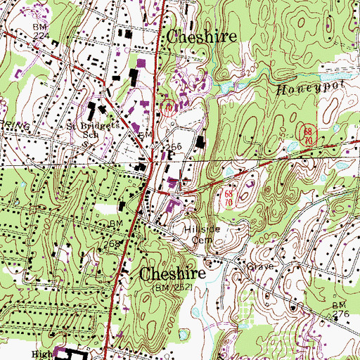 Topographic Map of Maplecroft Plaza Shopping Center, CT