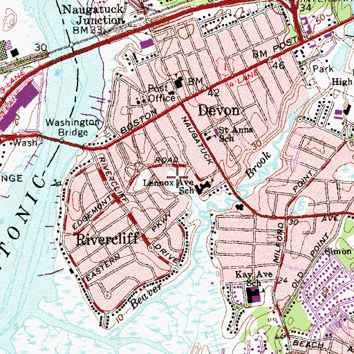 Topographic Map of Margaret Egan Center Park, CT