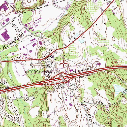 Topographic Map of Market Place Shopping Center, CT