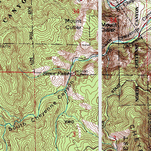 Topographic Map of Jackson Cemetery, CO