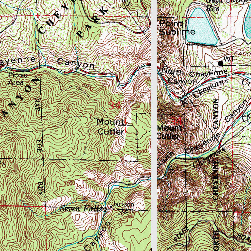 Topographic Map of Mount Cutler, CO