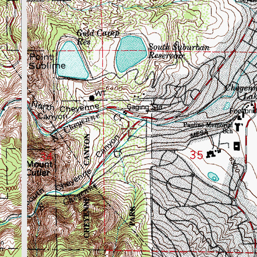Topographic Map of North Cheyenne Canyon, CO