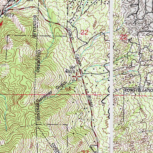 Topographic Map of Gardiner Gulch, CO