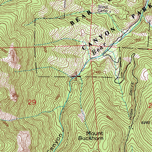 Topographic Map of Bear Canyon, CO