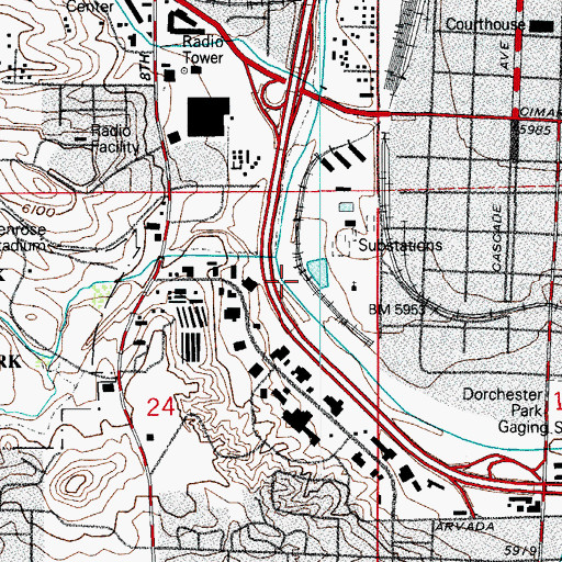 Topographic Map of Bear Creek, CO