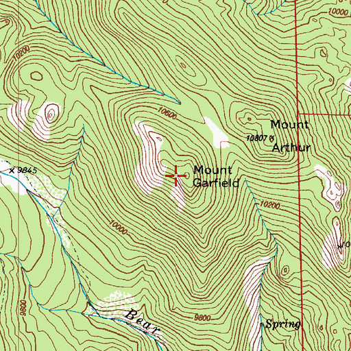 Topographic Map of Mount Garfield, CO
