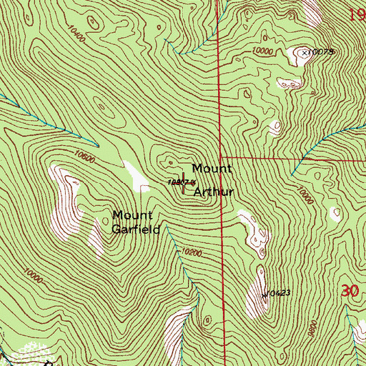 Topographic Map of Mount Arthur, CO