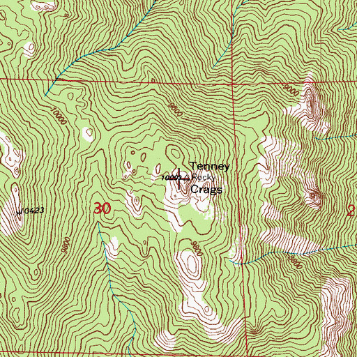 Topographic Map of Tenney Crags, CO
