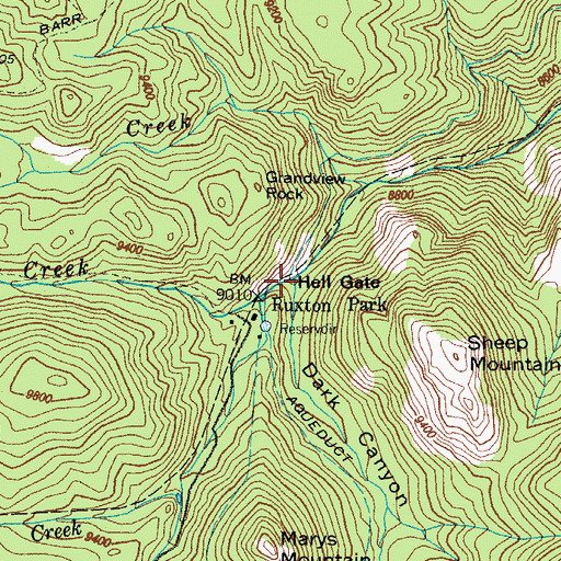 Topographic Map of South Ruxton Creek, CO