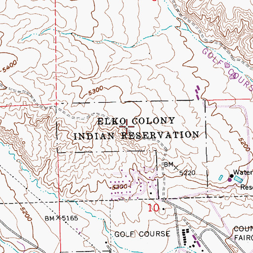 Topographic Map of Elko Indian Reservation, NV