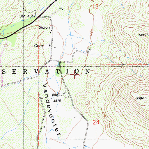 Topographic Map of Santa Rosa Reservation, CA