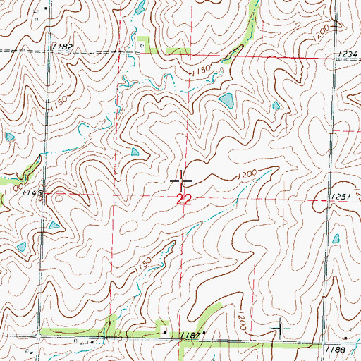 Topographic Map of Prairie Band of Potawatomi Nation Reservation, KS