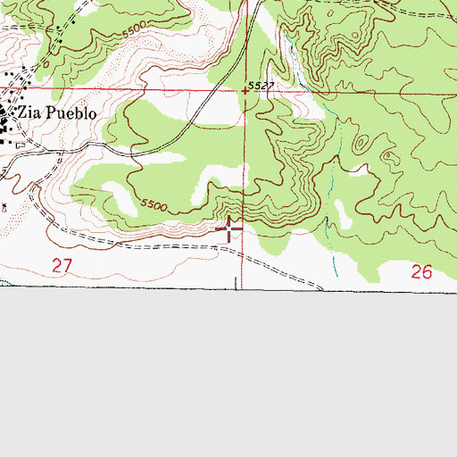 Topographic Map of Zia Pueblo, NM