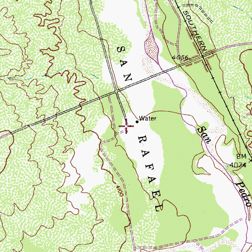 Topographic Map of San Pedro House, AZ
