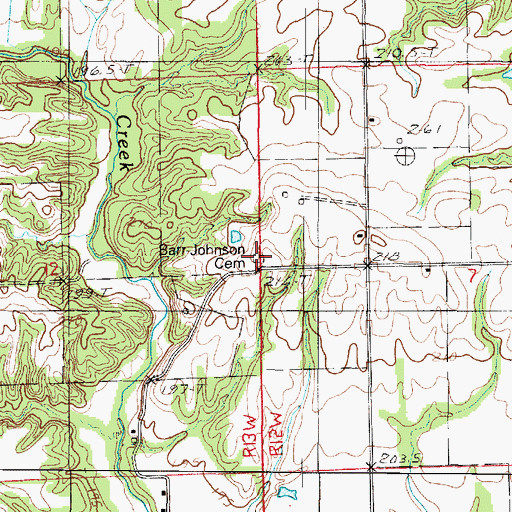 Topographic Map of Barr-Johnson Cemetery, IL