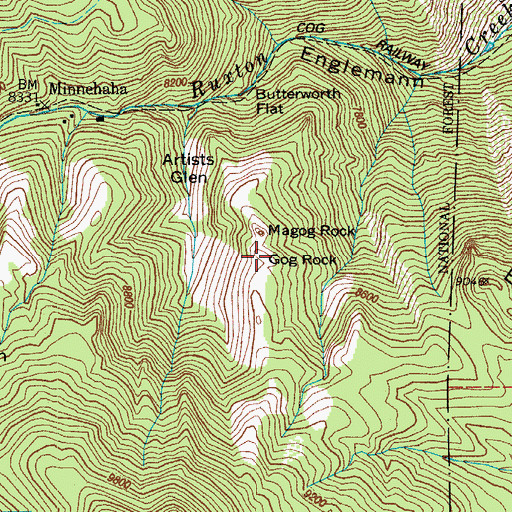 Topographic Map of Gog Rock, CO