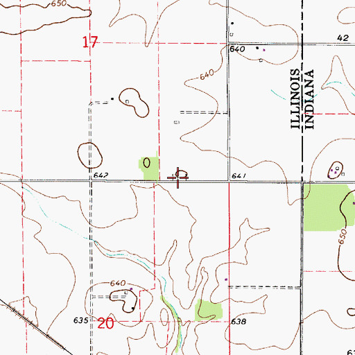 Topographic Map of Old Baptist Cemetery, IL